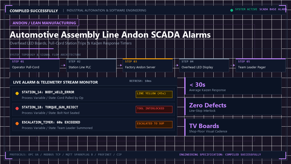 Automotive Assembly Line Andon SCADA Alarms