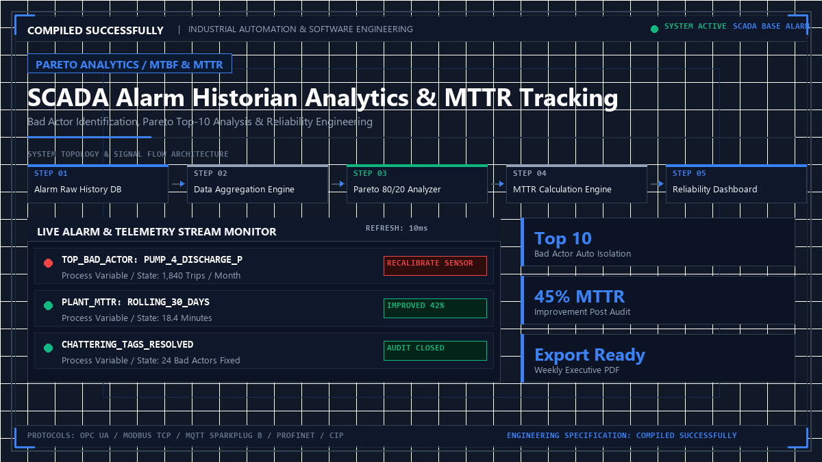 SCADA Alarm Historian Analytics & MTTR Tracking