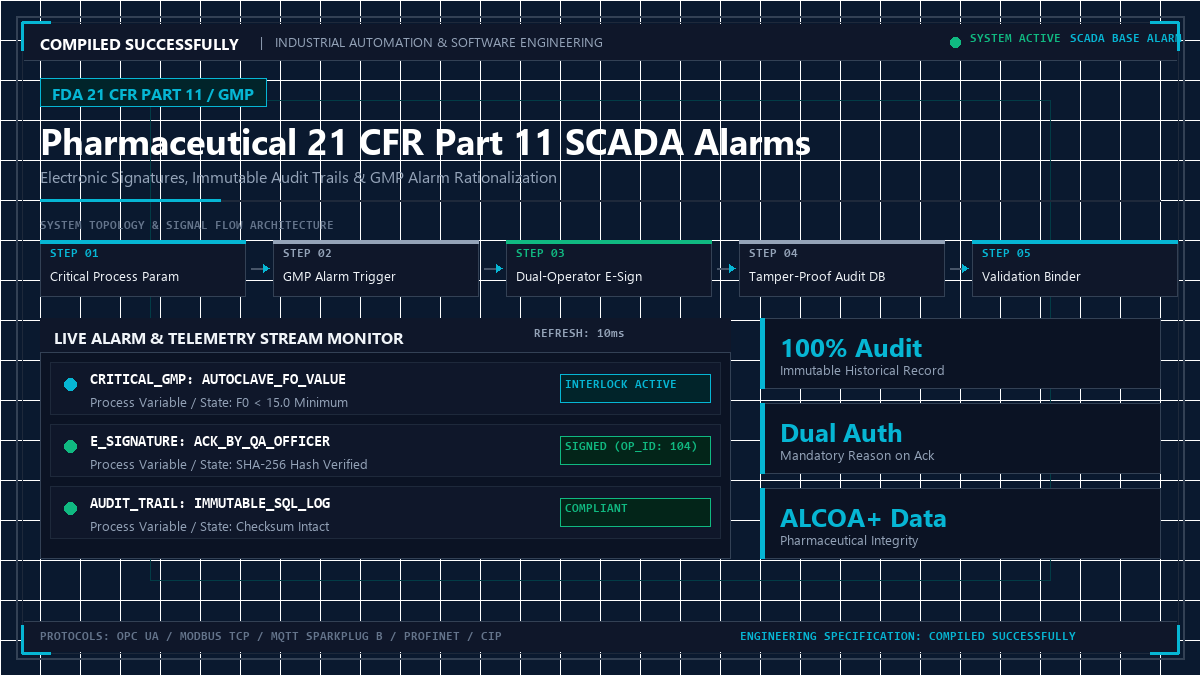 Pharmaceutical 21 CFR Part 11 SCADA Alarms