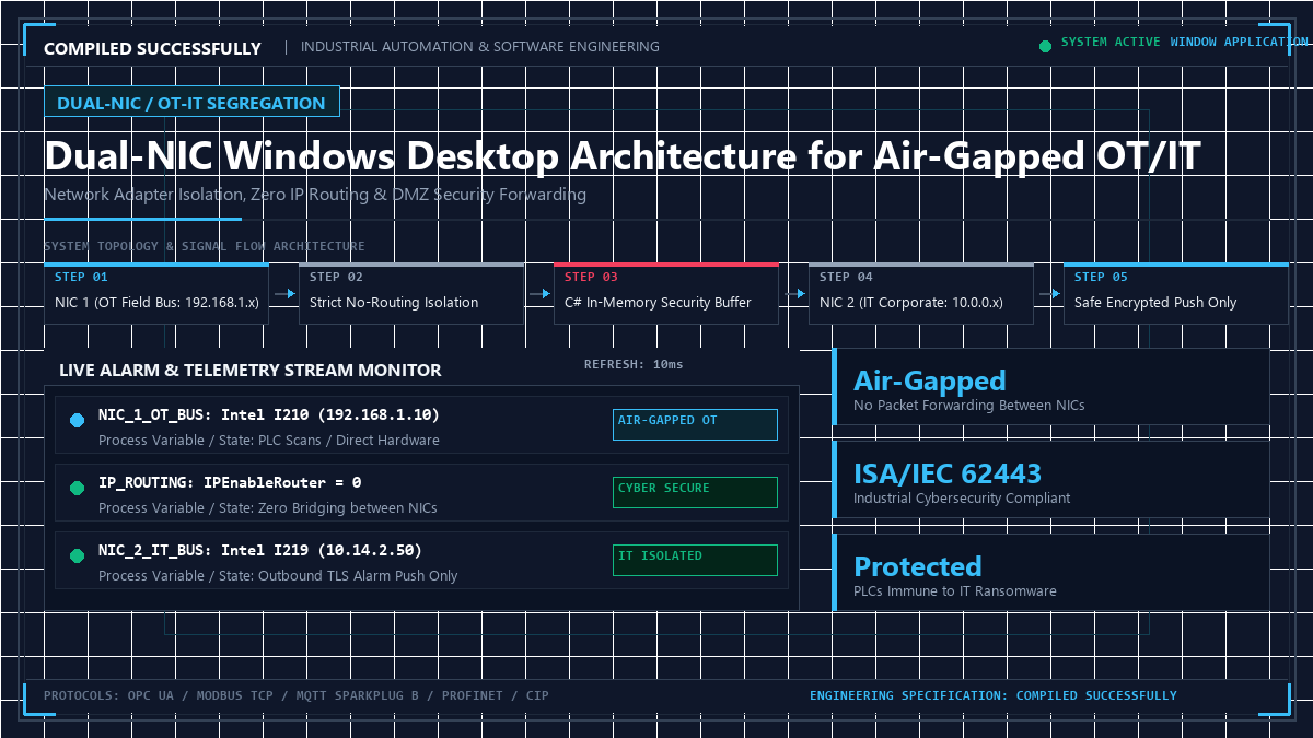 Dual-NIC Windows Desktop Architecture for Air-Gapped OT/IT