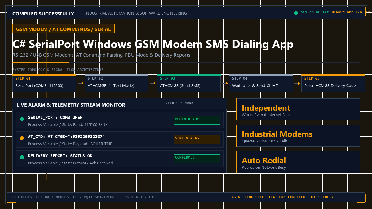 C# SerialPort Windows GSM Modem SMS Dialing App