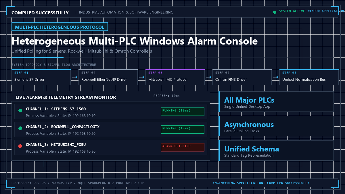 Heterogeneous Multi-PLC Windows Alarm Console