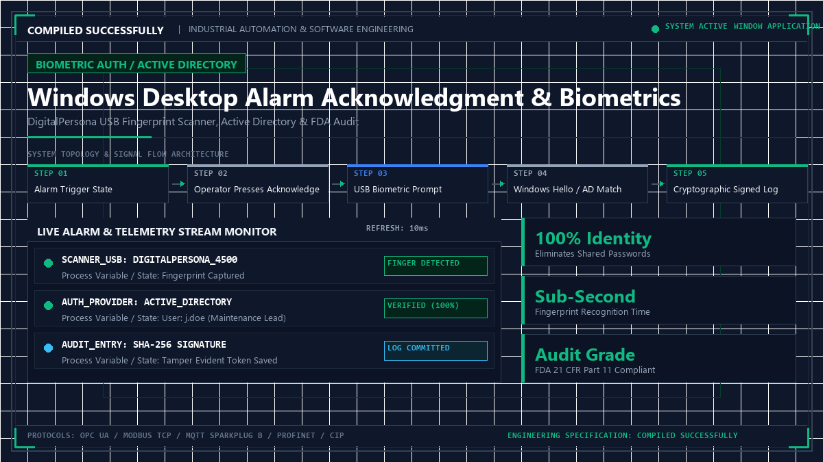 Windows Desktop Alarm Acknowledgment & Biometrics
