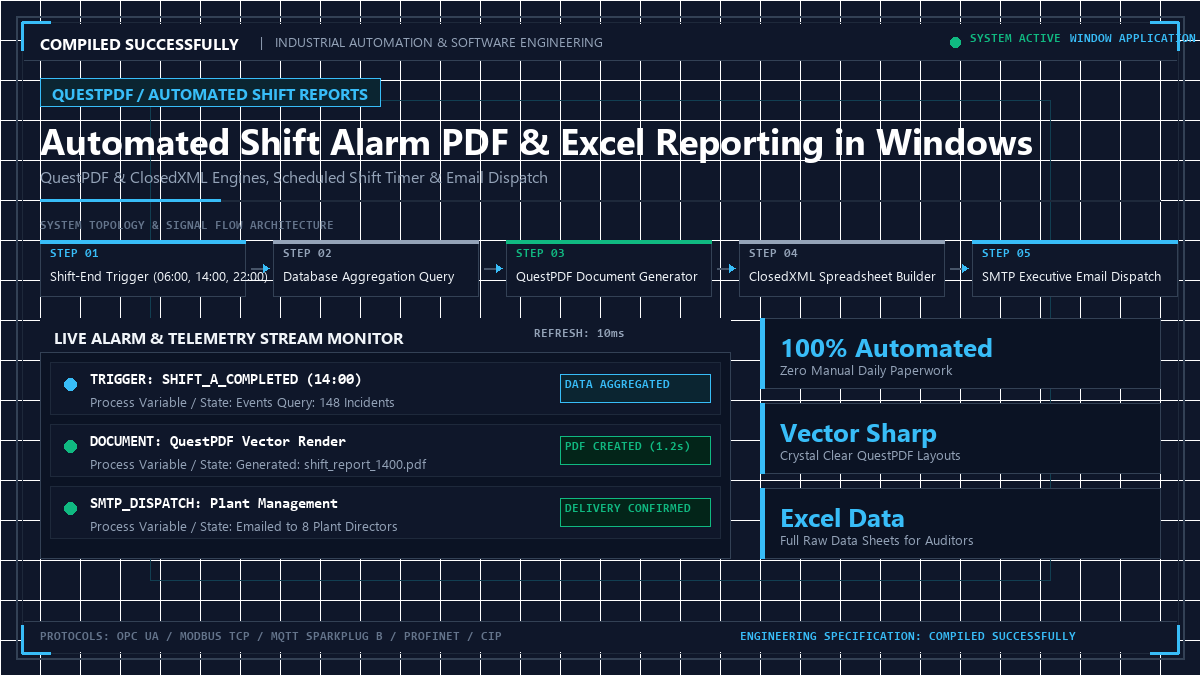 Automated Shift Alarm PDF & Excel Reporting in Windows