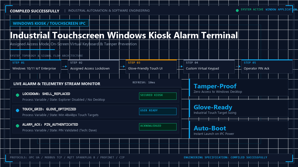 Industrial Touchscreen Windows Kiosk Alarm Terminal