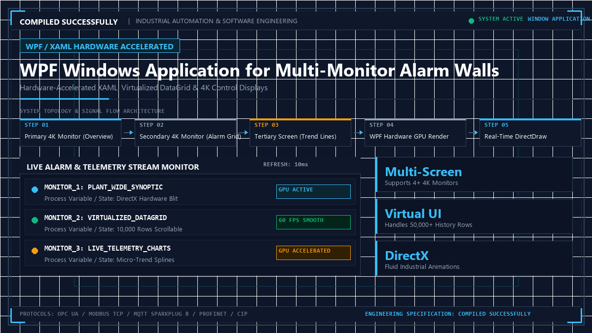 WPF Windows Application for Multi-Monitor Alarm Walls